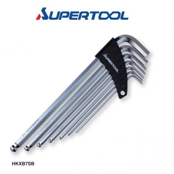 日本 SUPERTOOL 套裝加長波頭六角匙 1.5-6mm(7支裝) HKXB-7S