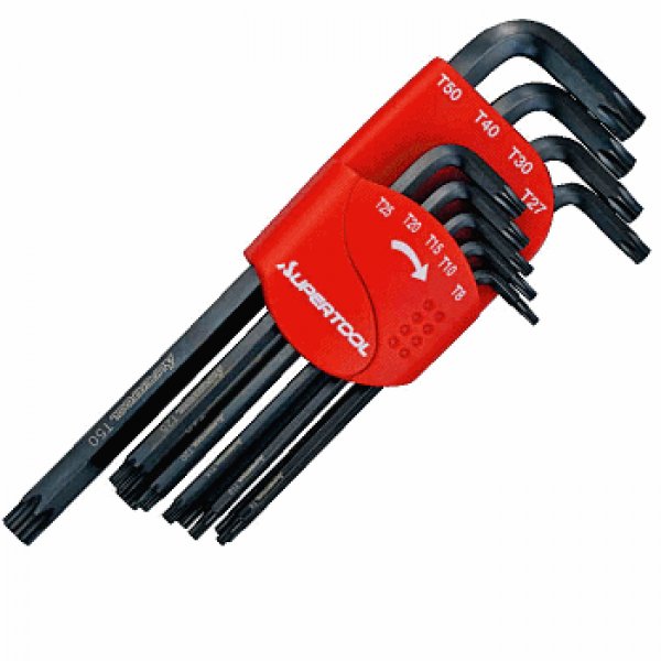 日本 SUPERTOOL 套裝加長星匙 T8-T50(9支裝) HTLH-9S