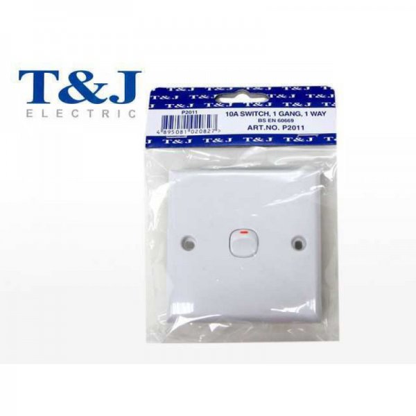 T&J 10A 一位圓制單聯開關  P2011