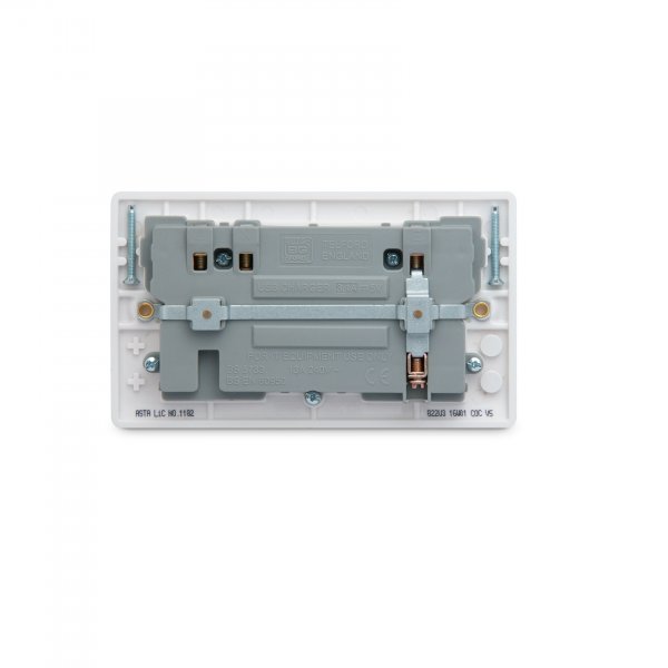 BG 白色圓角2USB 3.1A雙位牆壁插座充電器 822U3