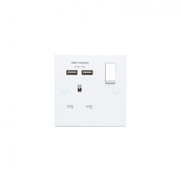BG 白色方角 2USB 2.1A單位牆壁插座 (921U2) BG 白色方角 2USB 2.1A單位牆壁插座 (921U2)