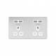 BG 平鋼光鉻4USB 4.2A雙位牆壁插座 (FPC24U44W) BG 平鋼光鉻4USB 4.2A雙位牆壁插座 (FPC24U44W)