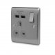 BG 弧鋼拉絲2USB 2.1A單位插座 (NBS21U2G) BG 弧鋼拉絲2USB 2.1A單位插座 (NBS21U2G)
