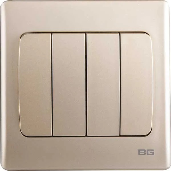BG 金色纖薄4鍵雙向10AX開關(PCCH44W)