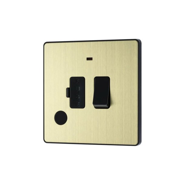 BG 古董黃銅帶LED開關及保險絲連接單元(帶可拆卸電纜孔) (PCDAB52B)