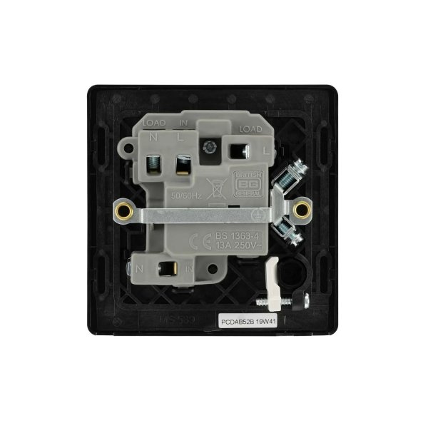 BG 古董黃銅帶LED開關及保險絲連接單元(帶可拆卸電纜孔) (PCDAB52B)