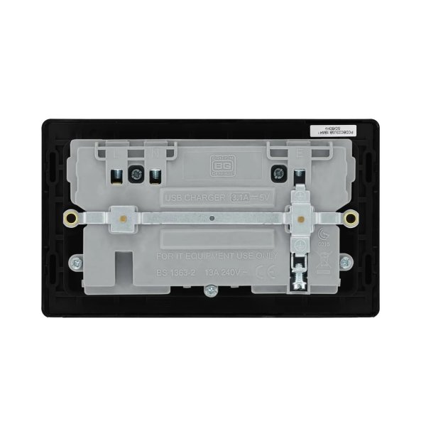 BG 黑鉻金屬面 2USB 3.1A雙位插座 (PCDBC22U3B)