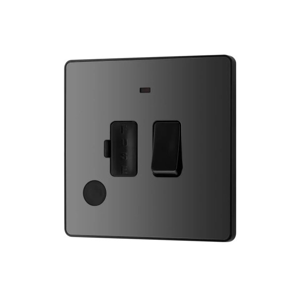 BG 黑鉻帶LED開關及保險絲連接單元(帶可拆卸電纜孔) (PCDBC52B)