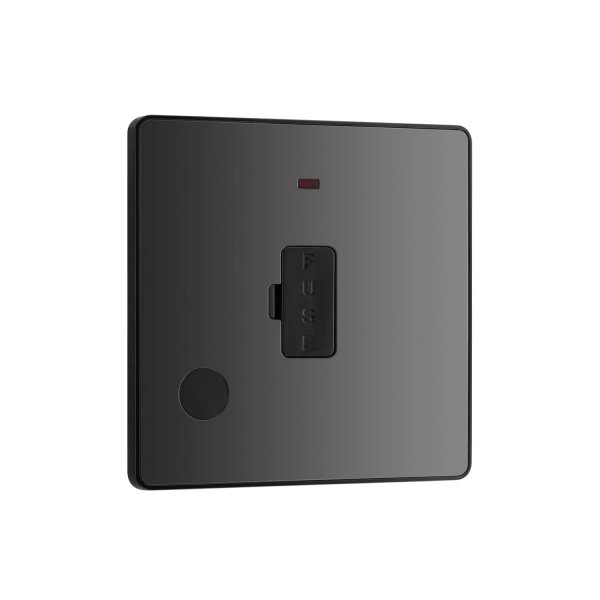 BG 黑鉻無開關帶LED及保險絲連接單元(帶可拆卸電纜孔) (PCDBC54B)