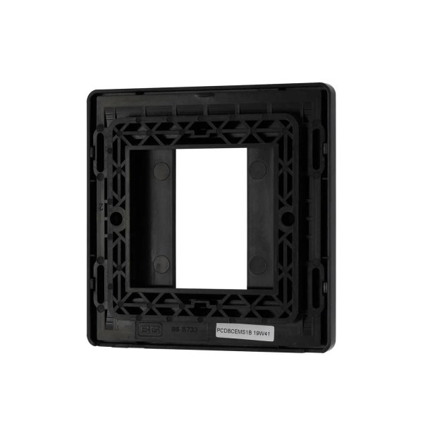 BG 黑鉻隱藏式固定螺絲1模塊孔25x50mm單位面板框 (PCDBCEMS1B)