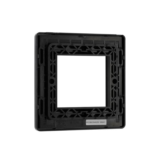BG 黑鉻隱藏式固定螺絲2模塊孔50x50mm單位面板框 (PCDBCEMS2B)