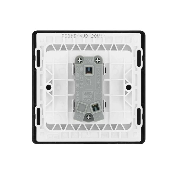 BG 啞黑膠面單鍵按制覆位門鐘開關 (PCDMB14WB)