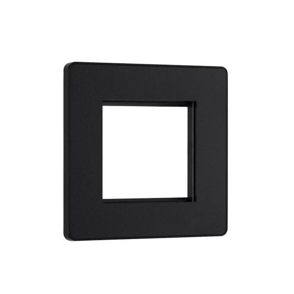 BG 啞黑膠面隱藏式固定螺絲2模塊孔50x50mm單位面板框 (PCDMBEMS2B)
