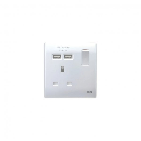 BG 銀色纖薄2USB 2.1A單位牆壁插座 (PCSL21U2) BG 銀色纖薄2USB 2.1A單位牆壁插座 (PCSL21U2)