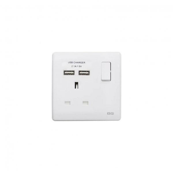 BG 白色纖薄2USB 2.1A單位牆壁插座 (PCWH21U2) BG 白色纖薄2USB 2.1A單位牆壁插座 (PCWH21U2)