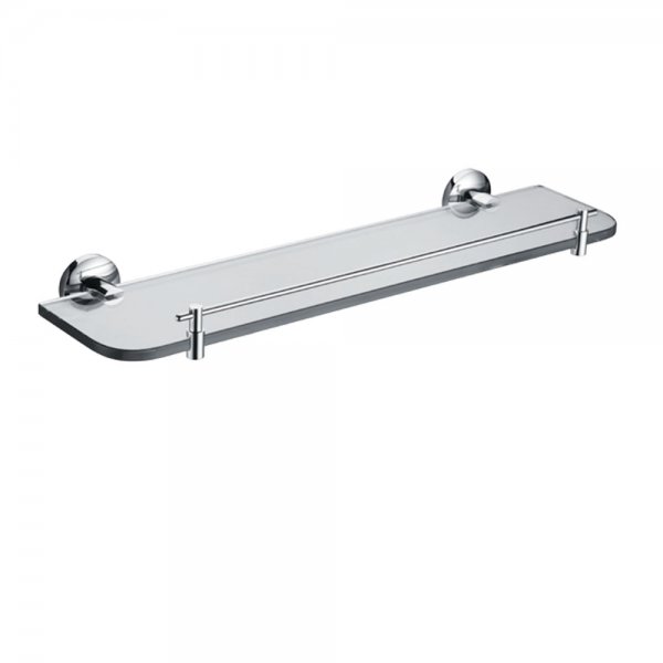 DELONG 帝朗 玻璃架連圍欄 Glass Shelf 鉻/圓頭 - 玻璃架+圍欄 53X14.5CM(2028) (202898001)