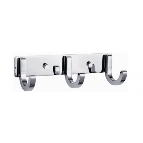 DELONG 帝朗 排衣勾-3個 Robe Hook Set - 3 Hooks 鉻- 排衣勾, 3勾 (吸塑包裝) (260503-3P)