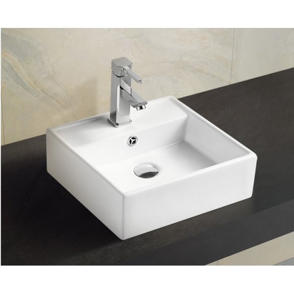 DELONG 帝朗 檯上面盆 Counter-top washbasin 方形座檯式/掛牆藝術盆385*385*130mm (312383813)