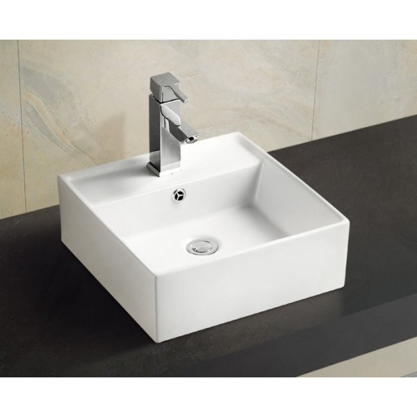 DELONG 帝朗 檯上面盆 Counter-top washbasin 方形座檯式/掛牆藝術盆410*410*150mm (312414115)