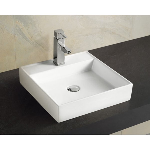 DELONG 帝朗 檯上面盆 Counter-top washbasin 方形座檯式/掛牆藝術盆445*445*100mm (312444410)