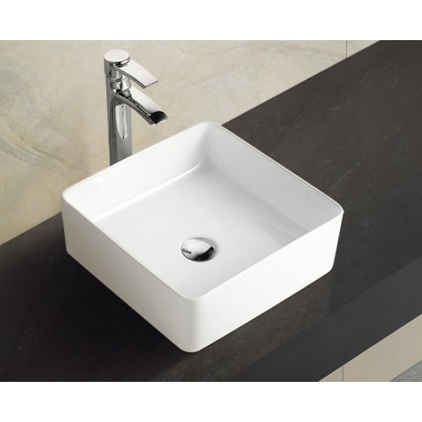 DELONG 帝朗 檯上面盆 Counter-top washbasin 方形座檯式藝術盆370*370*130mm (313373713)