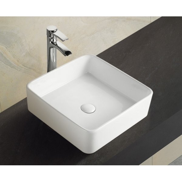 DELONG 帝朗 檯上面盆 Counter-top washbasin 方形座檯式藝術盆415*415*135mm (313414113)