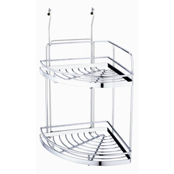 DELONG 帝朗 不鏽鋼雙層角架 S/ST Corner Rack - 2 tiers 鉻- 雙層角架-掛牆式(不銹鋼) (BF19024H)