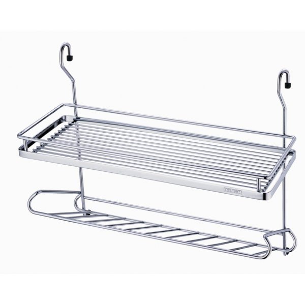 DELONG 帝朗 不鏽鋼雙層調味及瓶罐架 S/ST Spice & Bottle Rack - 2 tiers 鉻 - 雙層調味及瓶罐架-掛勾式 (不銹鋼) (BF19025)