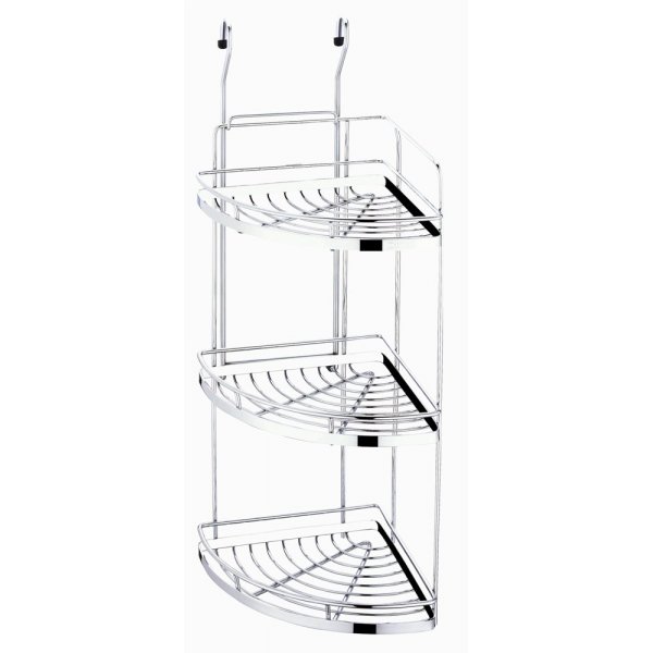 DELONG 帝朗 不鏽鋼三層角架 S/ST Corner Rack - 3 tiers 鉻 - 三層角架-掛牆式(不銹鋼) (BF19034H)