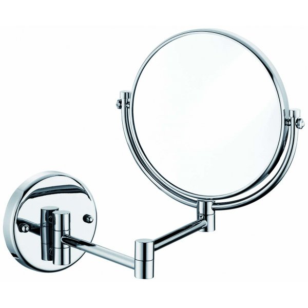 DELONG 帝朗 掛牆伸縮雙面化妝鏡(3倍放大) Wall-mounted Cosmetic Mirror (3x) 鉻- 8" 掛牆伸縮雙面化妝鏡(3倍放大) (WM009)
