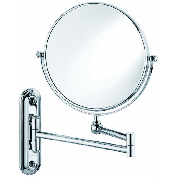 DELONG 帝朗 掛牆伸縮雙面化妝鏡(3倍放大) Wall-mounted Cosmetic Mirror (3x) 鉻- 8" 掛牆伸縮雙面化妝鏡(3倍放大) (WM812)