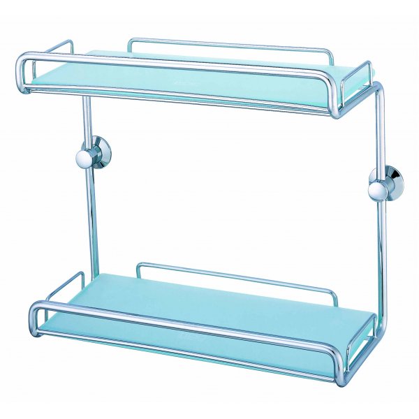 DELONG 帝朗 雙層長方型玻璃架 Rectangular Glass Shelves - 2 tiers 鉻 - 雙層長方形玻璃架 (K264842N-F)