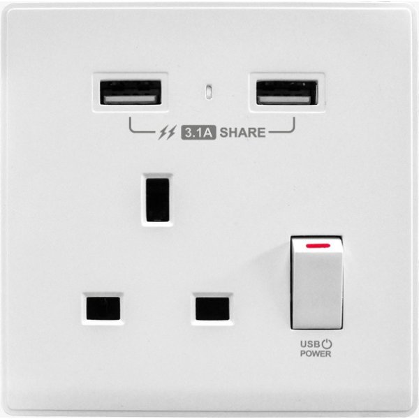 M2K AP105AP3-W 3.1A 單位 單蘇 2 USB 插座 (光亮白系列 ) 白色 電制 制面 電掣 掣面 插蘇 M2K AP105AP3-W 3.1A 單位 單蘇 2 USB 插座 (光亮白系列 ) 白色 電制 制面 電掣 掣面 插蘇