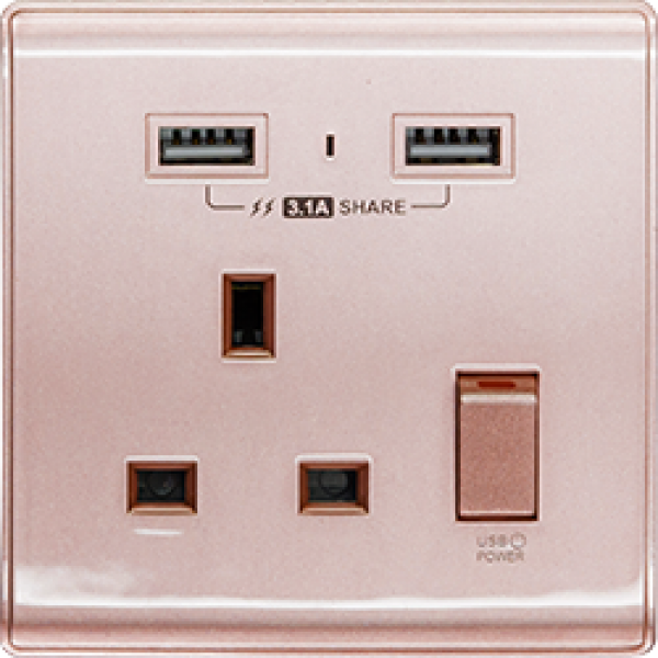 M2K AP105APC3-RG 3.1A 單位 單蘇 2 USB 插座 (色彩系列 ) 玫瑰金 電制 制面 電掣 掣面 插蘇 M2K AP105APC3-RG 3.1A 單位 單蘇 2 USB 插座 (色彩系列 ) 玫瑰金 電制 制面 電掣 掣面 插蘇
