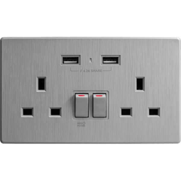 M2K AP202AL4-G 4.2A 雙位 孖蘇 2 USB 插座 (牆紙紋系列 ) 灰色 電制 制面 電掣 掣面 插蘇 M2K AP202AL4-G 4.2A 雙位 孖蘇 2 USB 插座 (牆紙紋系列 ) 灰色 電制 制面 電掣 掣面 插蘇