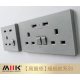 M2K AP202AL4-G 4.2A 雙位 孖蘇 2 USB 插座 (牆紙紋系列 ) 灰色 電制 制面 電掣 掣面 插蘇