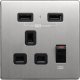 M2K AP105AM-G 3.1A 單位 單蘇 2 USB 插座 (不銹鋼系列 ) 黑色 電制 制面 電掣 掣面 插蘇