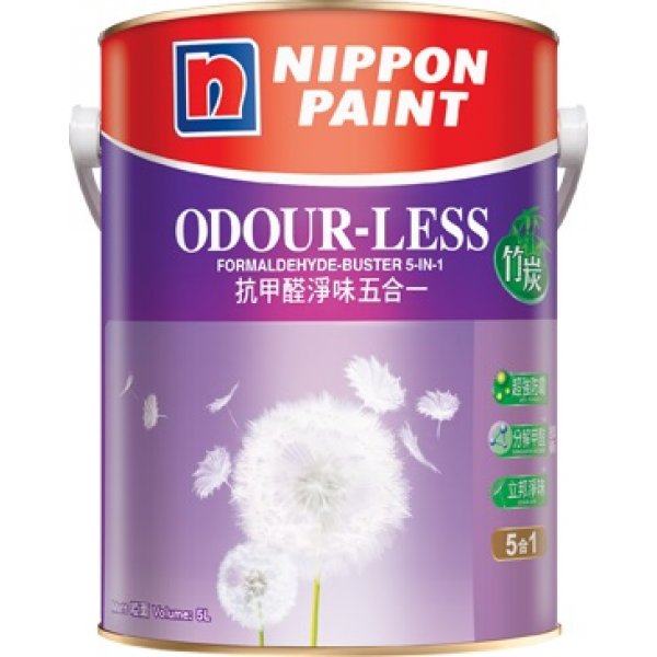 Nippon 立邦抗甲醛淨味五合一(竹炭配方)內牆乳膠漆 (1公升)