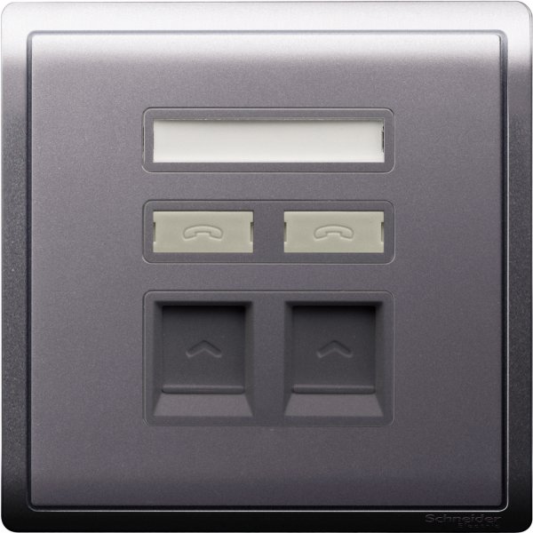 施耐德電氣 Pieno丰尚,E8232RJS_LS_C5,兩位RJ45數據插座,Keystone面板備防塵活門 (不連模塊),薰衣草銀