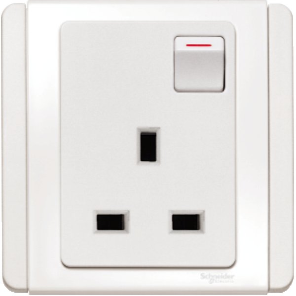 施耐德電氣  Schneider Electric NEO E3015R WW 13A 單位連保護門有掣插座-凝白色插座