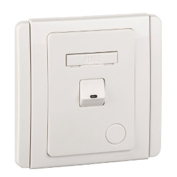 施耐德電氣  Schneider Electric NEO E3031DFSG EWWW 13A 雙極開關保險菲士蘇連LED指示燈-凝白色