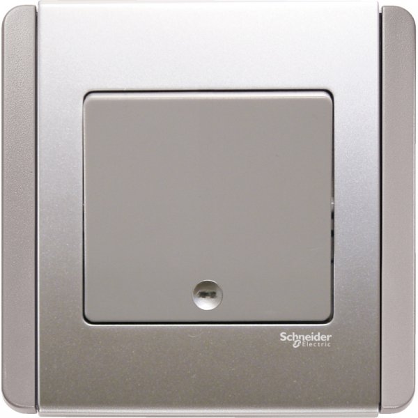 施耐德電氣  Schneider Electric NEO E3031V2 EBGS 10A 單位雙控直按板開關掣連LED燈-銀灰色燈掣