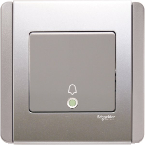 施耐德電氣  Schneider Electric NEO E3031VBP GS 4A 單位直按板門鐘圖案㩒手掣-銀灰色燈掣