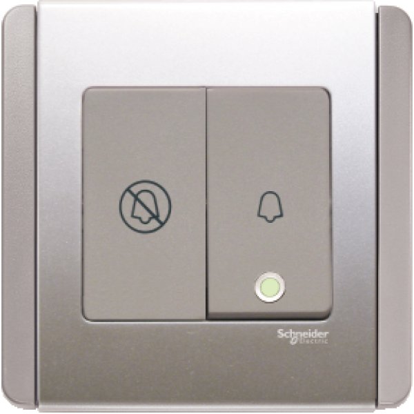 施耐德電氣 Schneider Electric NEOE3031VBPD GS4A 門鐘㩒手掣帶“請勿打擾”顯示圖像-銀灰色