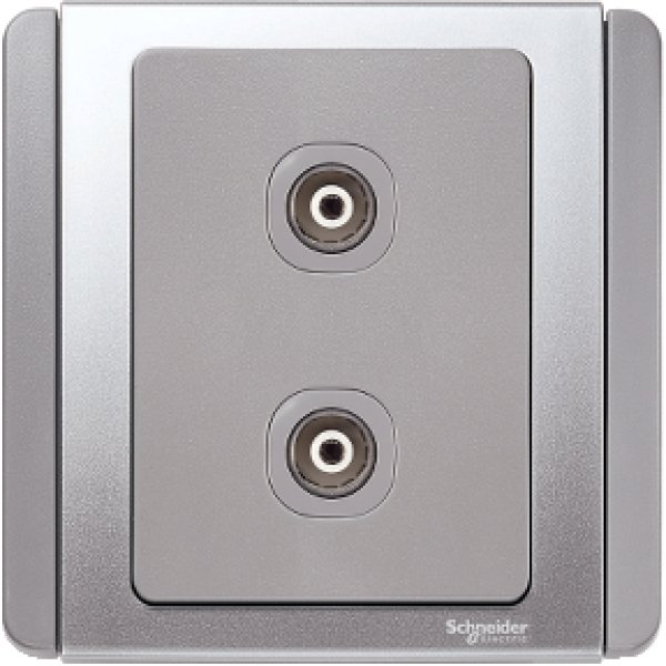 施耐德電氣  Schneider Electric NEO E3032VTV GS兩位電視天線插座-銀灰色