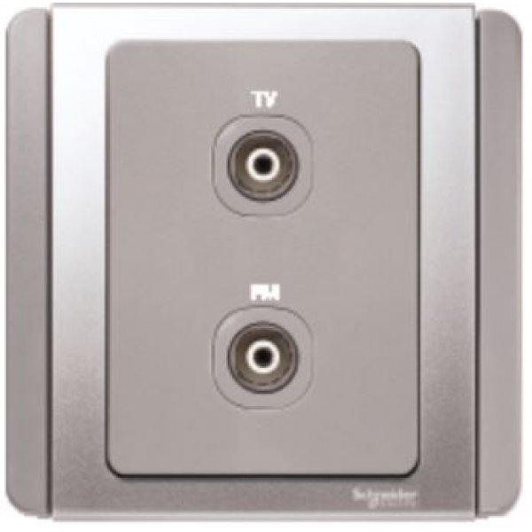 施耐德電氣  Schneider Electric NEO E3032VTVFM/2 GS 電視及收音機天線插座 (2個線夾) 主板-銀灰色