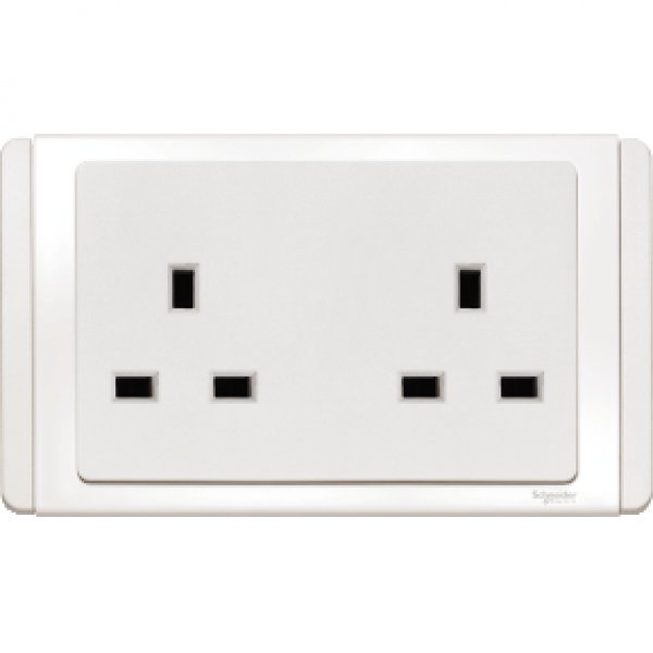 施耐德電氣 Schneider Electric NEOET3426 WW13A 兩位連保護門插座-凝白色插座