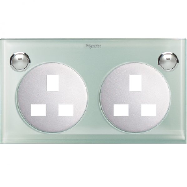施耐德電氣 ULTI,UCT25 XGL 13A兩位有掣電源插座面板 - 水晶玻璃