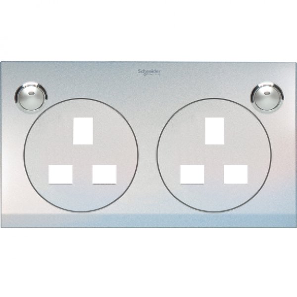 施耐德電氣 ULTI,UCT25 XPW 13A兩位有掣電源插座面板 - 珍珠白