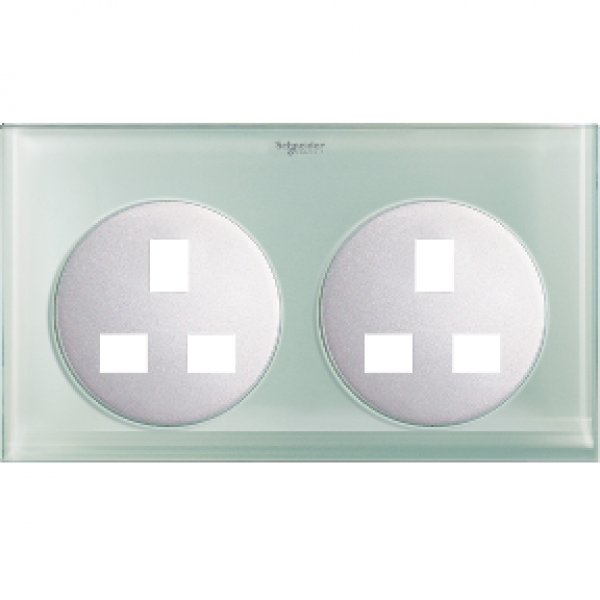 施耐德電氣 ULTI,UCT426 XGL 13A兩位電源插座面板 - 水晶玻璃